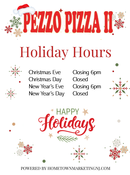 pezzo pizza holiday hours 2024 2